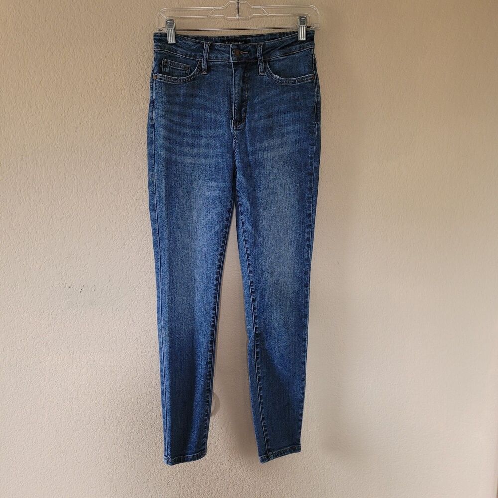 Judy Blue High Waist Skinny Fit Denim Jeans Size 5 27 Dark Wash Pockets Stretch